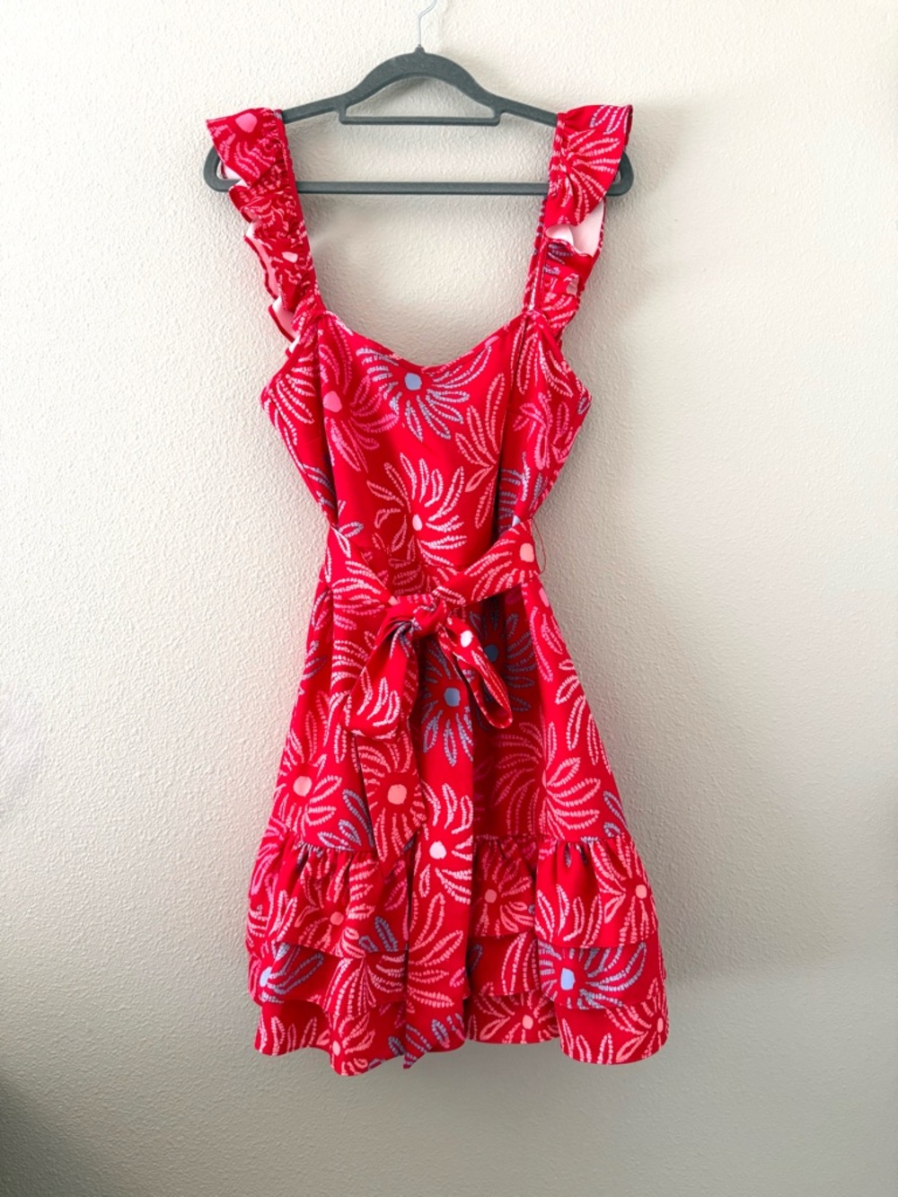 Likely | Charlotte Red Floral Mini Dress Sz 6
